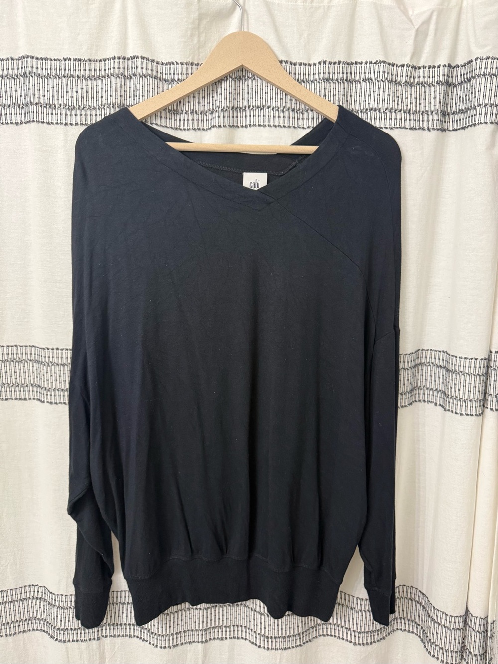 CAbi Black V-Neck Long-Sleeve Sweatshirt